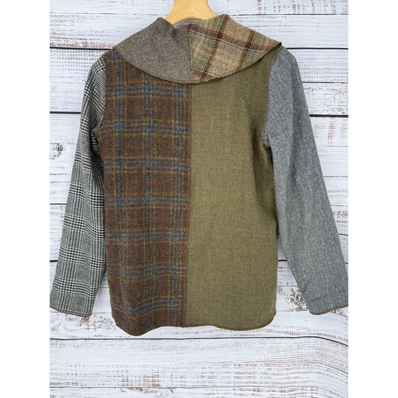 Cameleon Women’s Small 100% Wool Patchwork Blazer Appliqué Open Jacket Artsy VTG - Picture 4 of 4